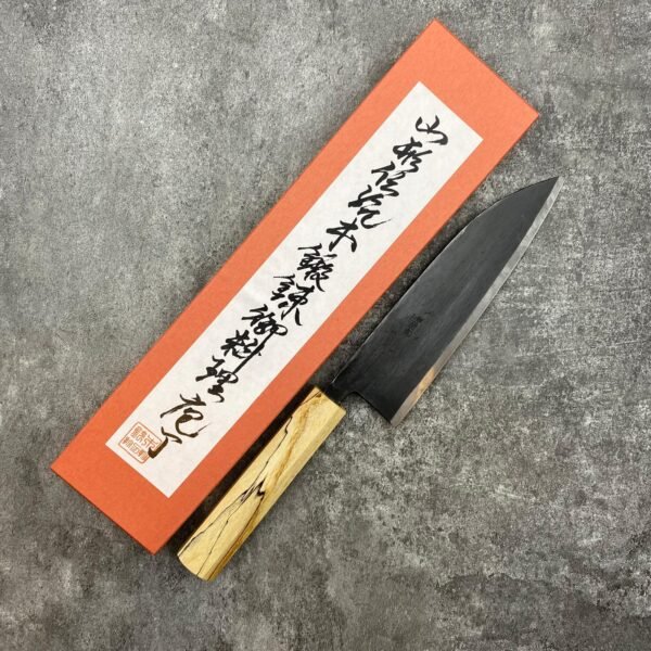 suzuki Tsukasa Shirogami #2 Kurouchi Santoku 170mm