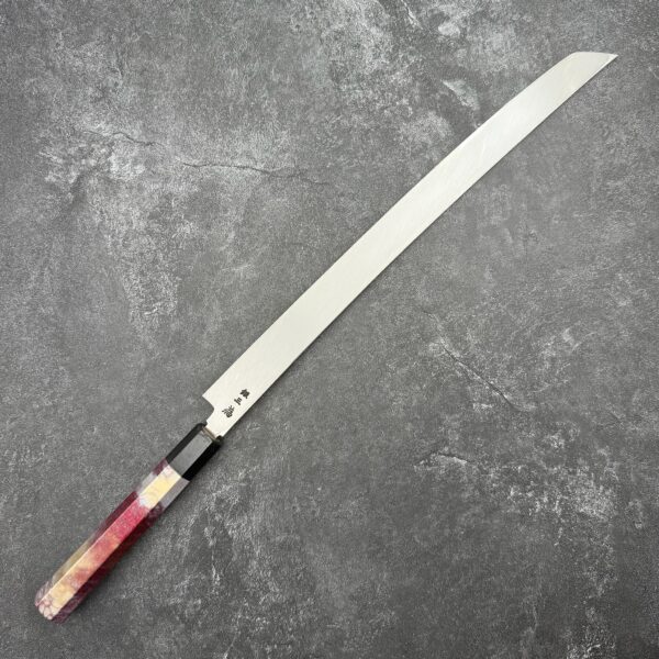 Sakai Takayuki x Michiko Kubota Rinka Silver #3 Steel, Sakura + Waka Engraving, 390mm