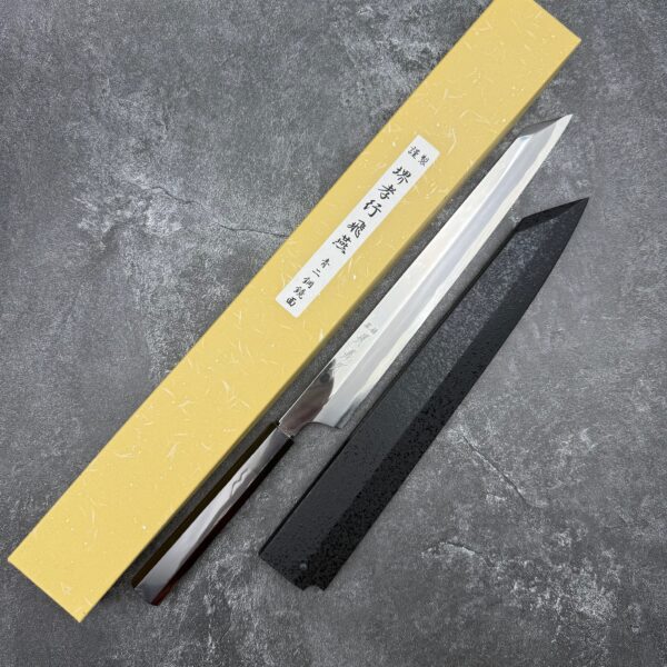 Sakai Takayuki x Doi Itsuo Aogami #2 HIEN Mirror Yanagiba-kiritsuke 300mm