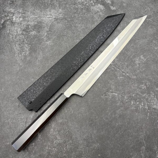 Sakai Takayuki x Doi Itsuo Aogami #2 HIEN Mirror Yanagiba-kiritsuke 300mm