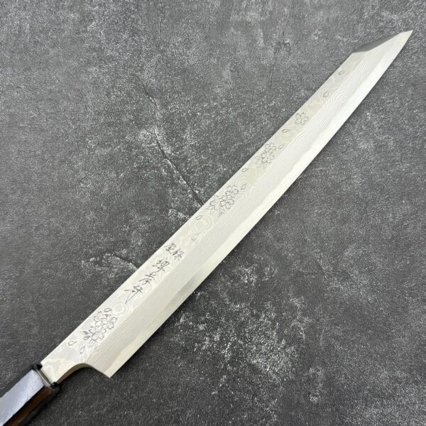Hana Fubuki Sakai Takayuki x Yamatsuka Shougo Ginsan Damascus Engraver by Michiko Yanagiba-kiritsuke 300mm